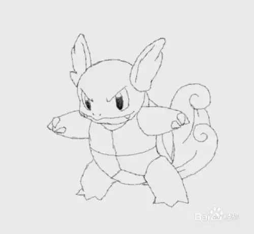 的简笔画卡咪龟