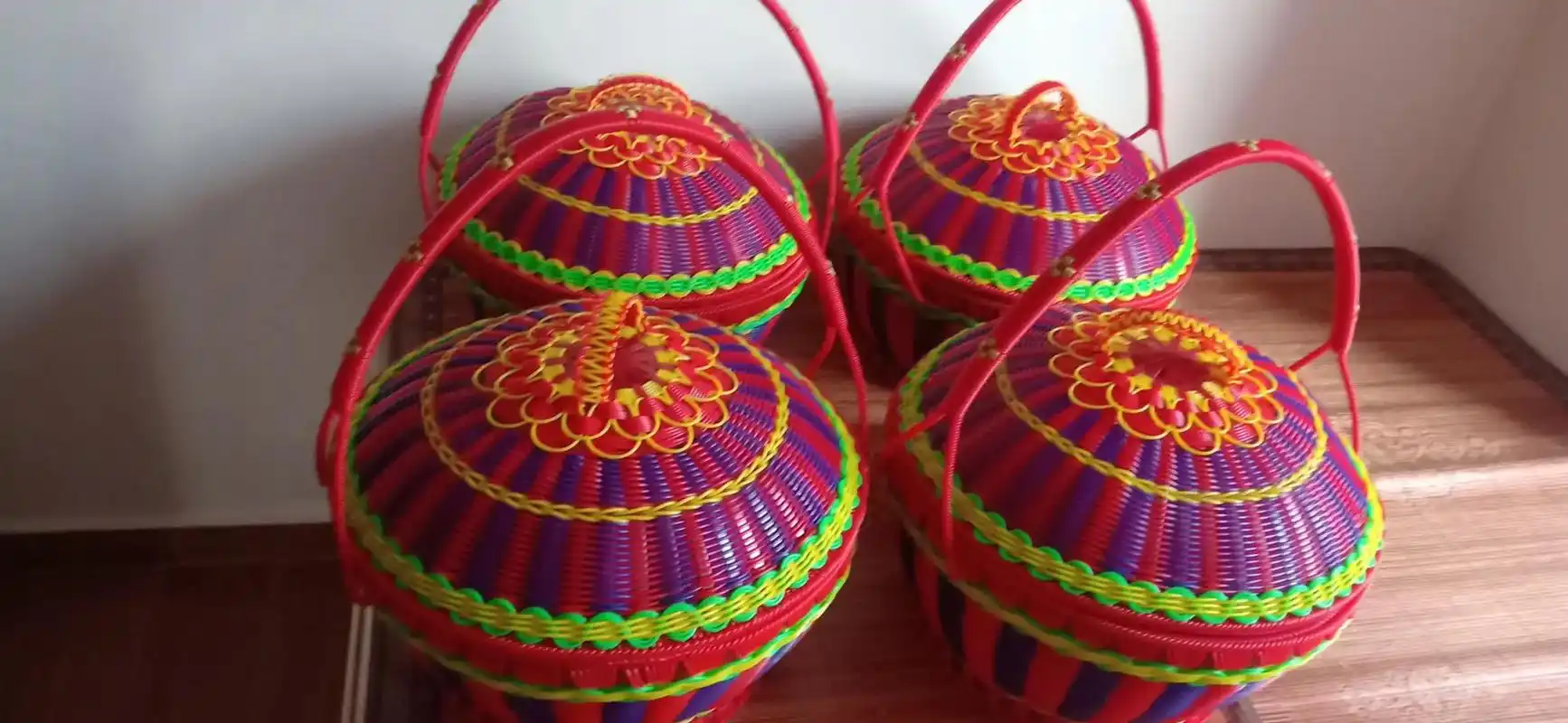 拜神篮 喜篮 菜篮 纯手工编织.#手工篮子制作 #爱生活爱编 - 抖音