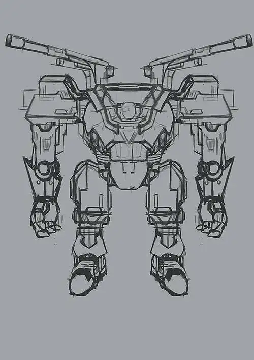 原创机器人,hobby japan授权超级机甲绘制技法全机甲/练习机甲简笔画