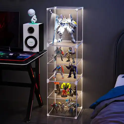 亚克力透明展示柜射灯手办展示架收纳盒乐高模型高达展柜代发代发