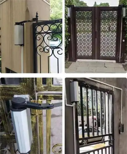【电动开门机闭门器】小区铁艺门侧装曲臂电动闭门器刷卡门禁机开门机