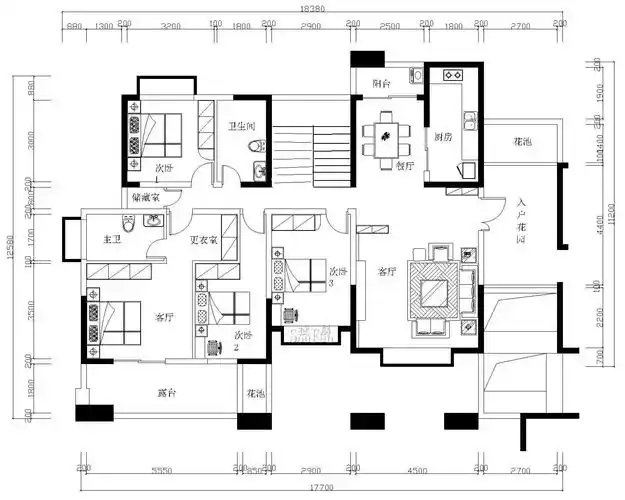 6米想建三层楼房,要求一楼有客厅,餐厅,厨房,卫生间,楼梯,卧室三个,有