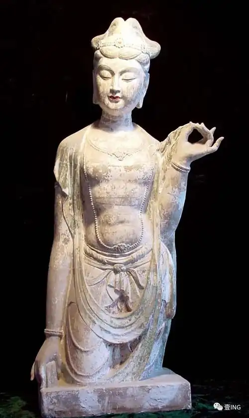 临摹高112cm  石膏彩绘《莫高窟唐代供养菩萨》临摹佛像修复中临摹