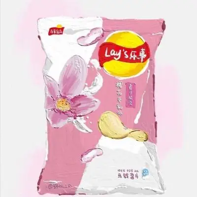 祁安辞:手绘插画背景图 乐事薯片/插画师:野比三爪