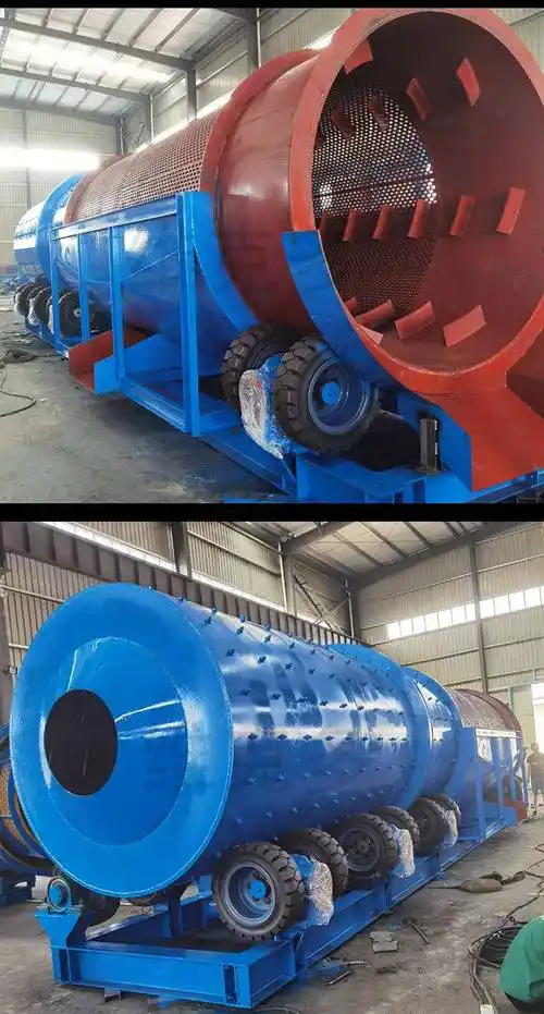 出售1545滚筒洗石机12米长滚筒洗矿机粘性泥沙搅拌齿轮传动