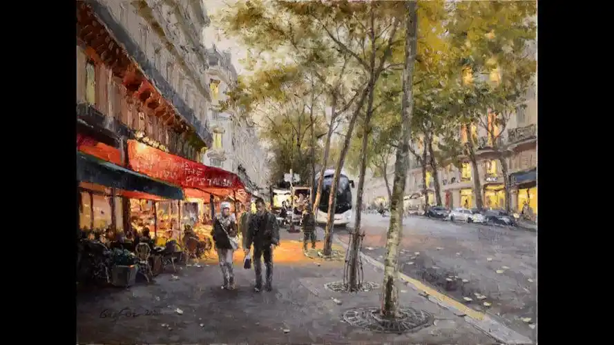 高飞油画作品欣赏巴黎街景