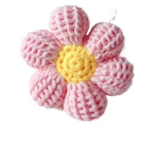 手工diy毛线钩织编织立体阿富汗花朵小红花挂件diy编织材料包