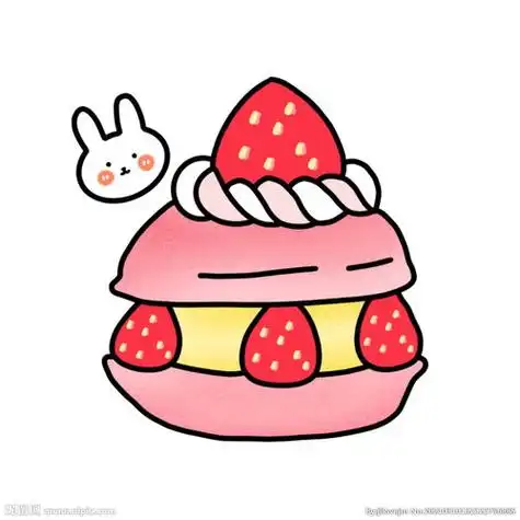 草莓蛋糕简笔画 草莓蛋糕简笔画可爱卡通