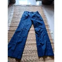 怀旧老蓝布旁开门喇叭裤