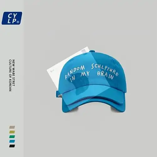 pp网红同款鸭舌帽女双层帽檐软顶字母泰国潮牌遮阳帽女团棒球帽男