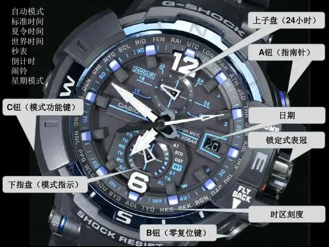 卡西欧gw a1100fc手表使用说明