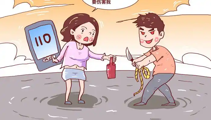 摄图网_400610594_banner_女孩遇到危险拨打110报警自救漫画(企业商用