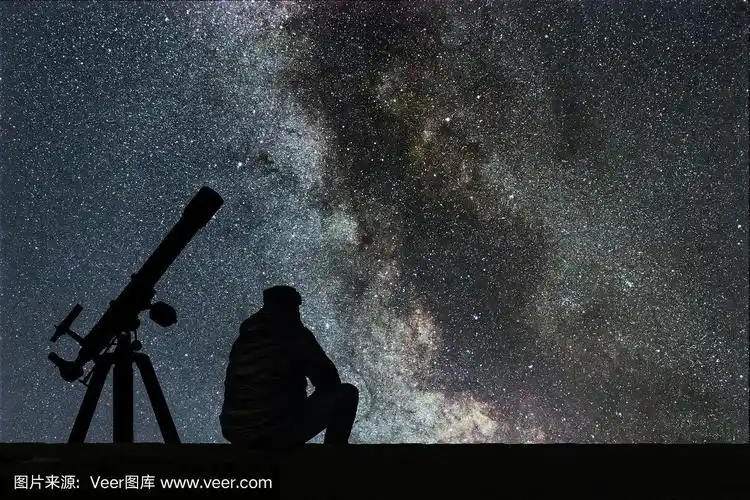 人看星星,天文望远镜.银河星空