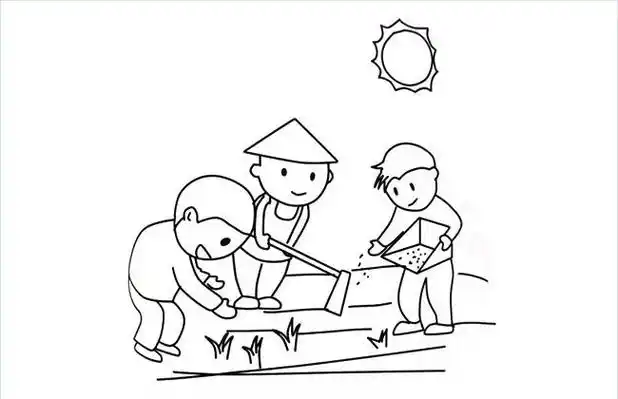 农民种地简笔画