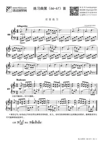 练习曲第(66-67)首(选自《拜厄钢琴基本教程》) - 钢琴谱 - 环球钢琴