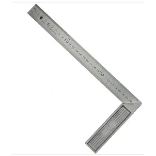 锴达kata 钢角尺直角尺90度双面刻度 拐尺l型尺木工尺铝合金尺座300mm