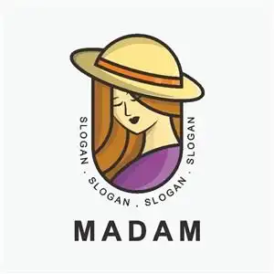 复古女人头像服装品牌logo设计素材