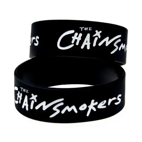 速卖通热卖the chain smokers硅胶手环烟鬼组合明星手带手圈批发