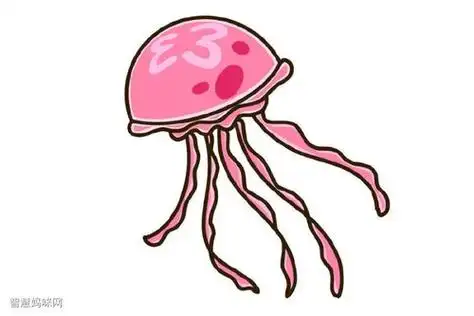 水母简笔画画法步骤儿歌多多动物简笔画 水母 学画深海中海绵宝宝最爱