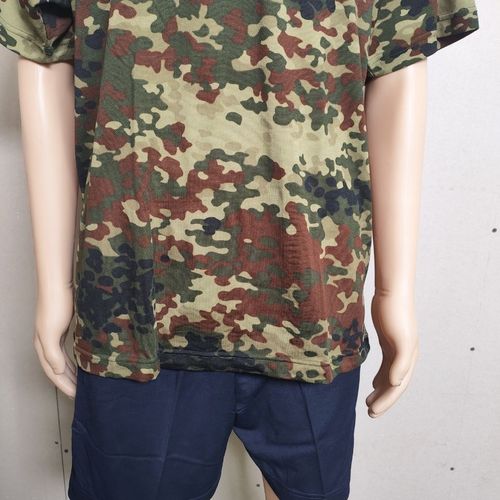 帕杜蒙01迷彩体能服 老式迷彩短袖汗衫 半截袖迷彩夏季蓝色短裤套装速