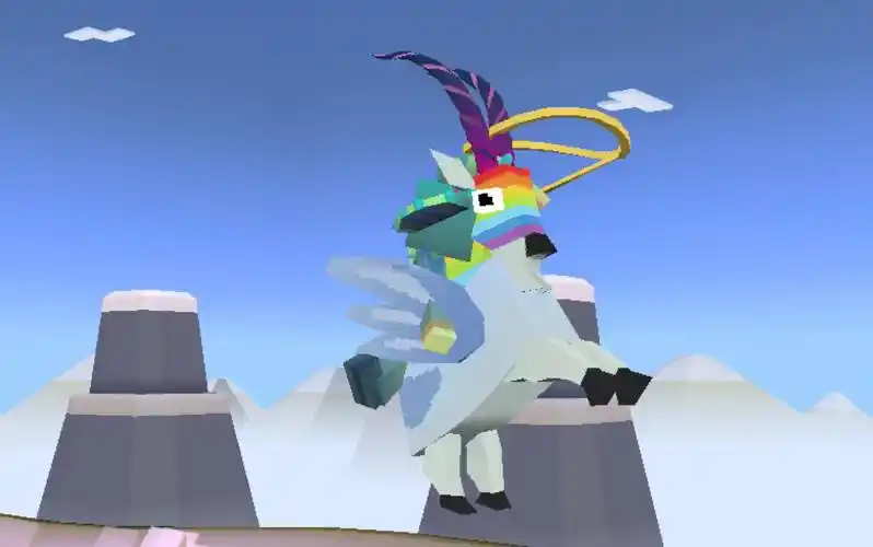 疯狂动物园驯服伪装成双角兽的山羊