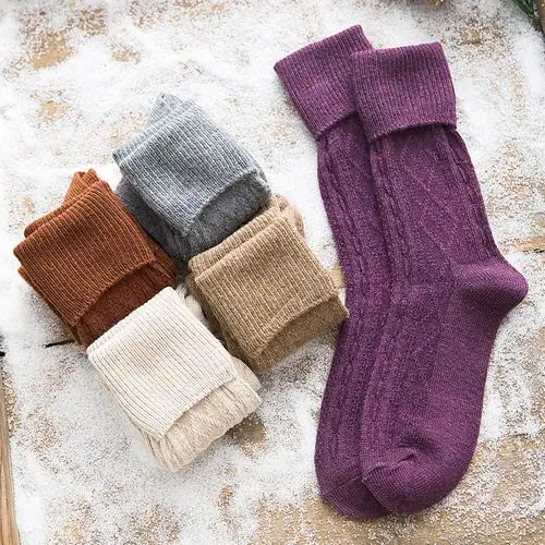 秋冬款_女袜子纯棉 中筒袜 秋冬款 韩版_棉袜女 中筒袜 秋冬款_ 羊毛