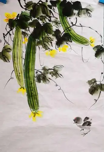 第9节课 花鸟课班 丝瓜画法 2019.5.16