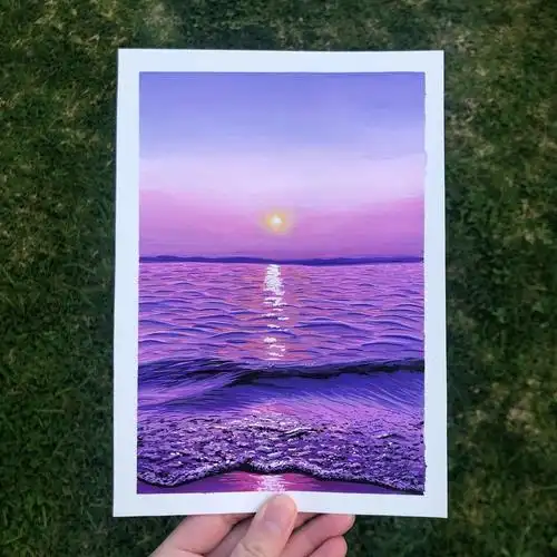 教你画丙烯画大海