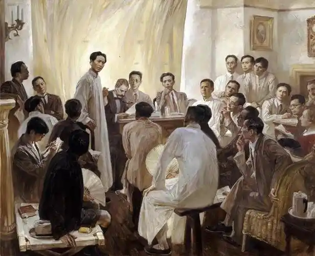 沈尧伊 《八七会议》 170cm×210cm 2000年