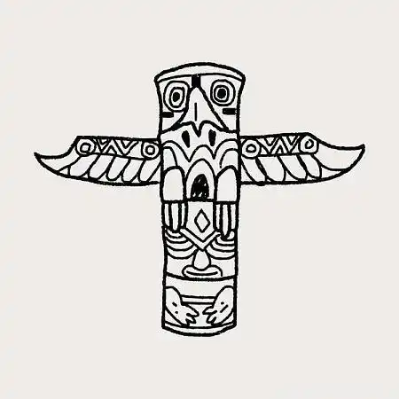 动物图腾柱的简笔画