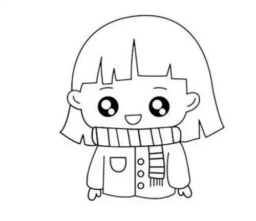 彩色q版小女孩简笔画步骤教程,图片,简笔画-学笔画
