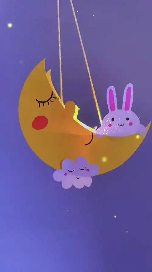 创意手工用卡纸和矿泉水瓶做个好看的月亮灯太有中秋氛围了