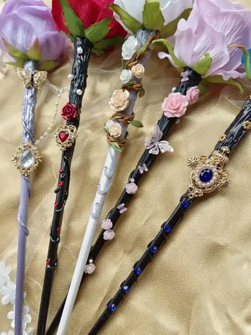 玫瑰花系列魔杖是这样的