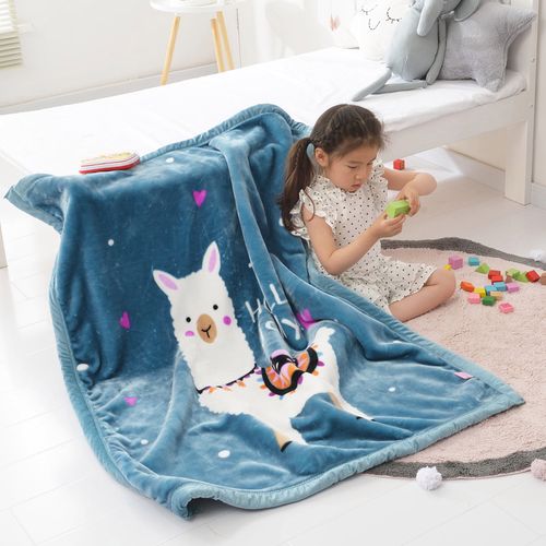 儿童毛毯拉舍双层加厚毯婴幼儿园被子春秋秋冬季休闲毯