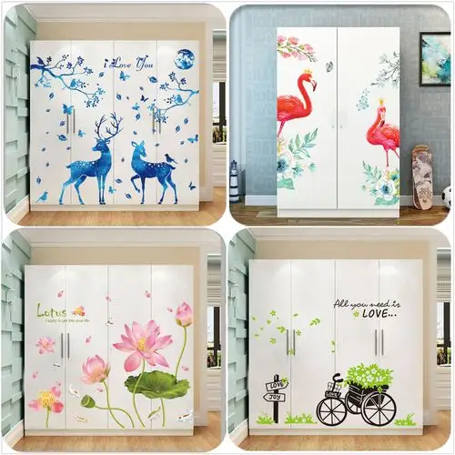 卧室衣柜贴纸翻新儿童房卡通贴画橱柜柜门装饰收纳柜创意墙贴自粘