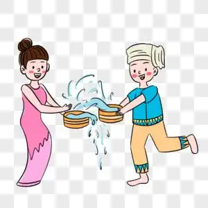 高清图片卡通傣族泼水节人物 元素高清图片竞猜欧洲杯燃动盛夏夜插画