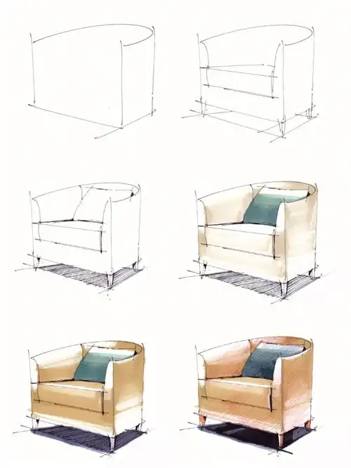 一个小沙发的绘制步骤