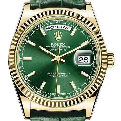 9.5新带保卡 劳力士 星期日历型118138 18k黄金自动机械手表 包邮