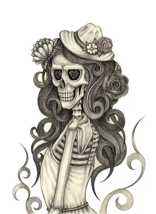 女骷髅回眸一笑