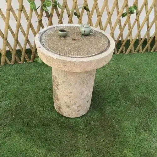 老石磨盘茶几茶桌中式复古圆形大号茶盘茶台古旧石器庭院石桌石凳