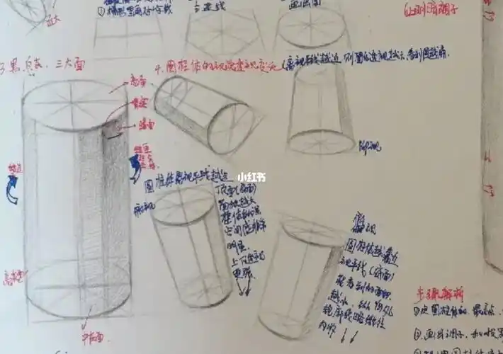 素描干货圆柱体透视总结笔记