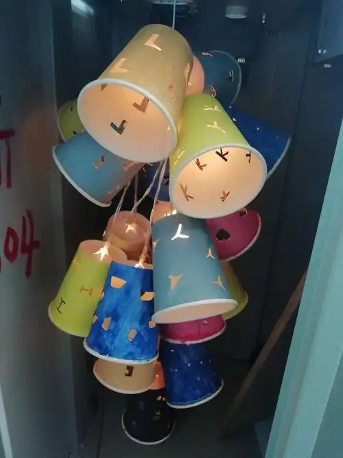 龙岩技师学院幼教宝贝手工作品--废旧物品灯饰1