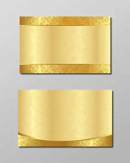 金色花纹名片背景素材