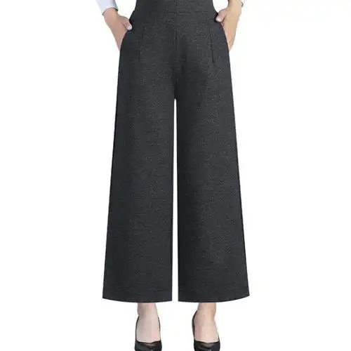 妈妈阔腿裤春秋款秋季外穿九分中老年女裤中年女长裤40-50岁冬装 - u