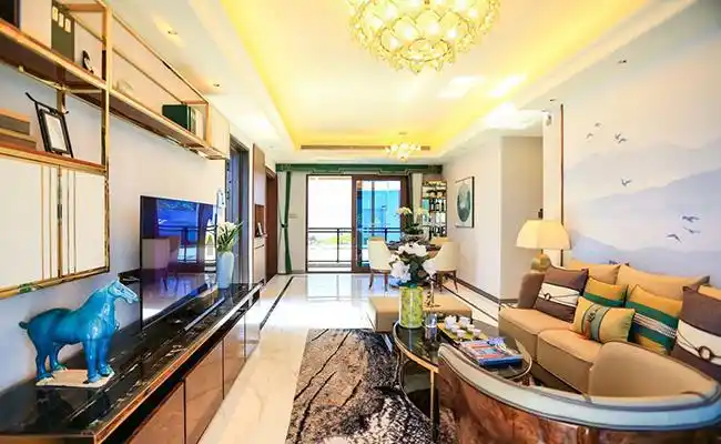 碧桂园海棠盛世y100a户型样板间:客厅(3室2厅2卫 建面107㎡)