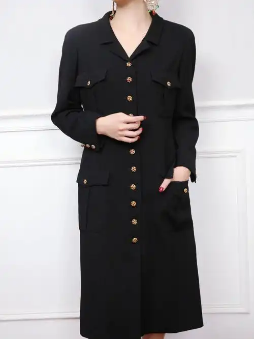 chanel1996fw秀款琉璃扣大衣