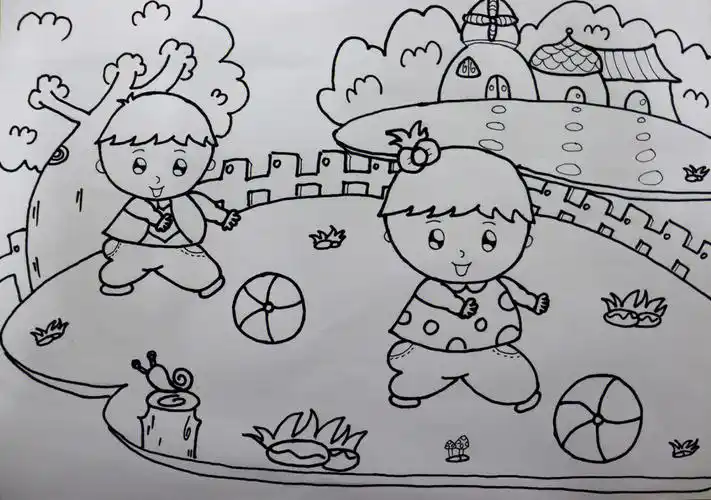 幼儿园  幼儿绘画作品《我运动我快乐》