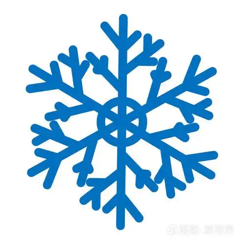 在白色背景上隔离的蓝色矢量雪花.带有圣诞和冬季主题的平面图标.