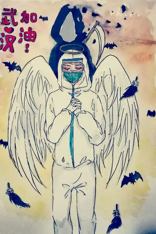 水彩  《白衣天使》