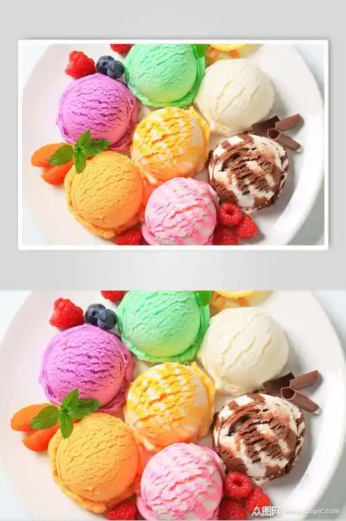 七彩创意冰淇淋图片